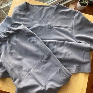 Mens Jaanuu Grey Scrubs Set Size L